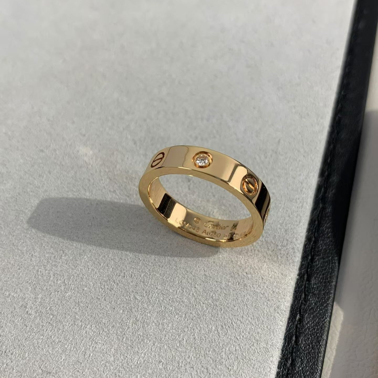 [LuckyStar]Liebesring 4mm 1 Diamant Roségold