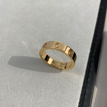 [LuckyStar]Liebesring 4mm 1 Diamant Roségold