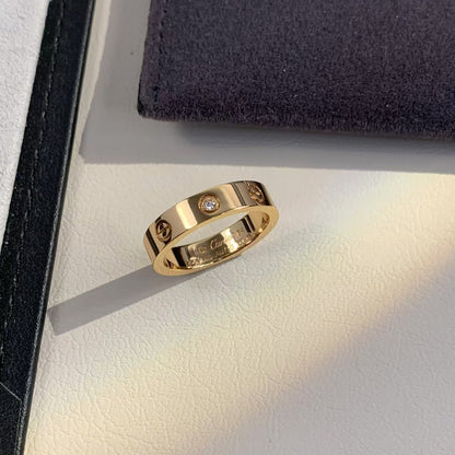 [LuckyStar]Liebesring 4mm 1 Diamant Roségold