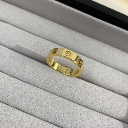 [LuckyStar]Liebesring 4mm 1 Diamant Gold