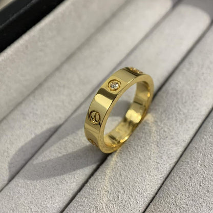 [LuckyStar]Liebesring 4mm 1 Diamant Gold