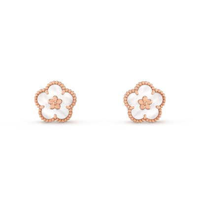 [LuckyStar]LUCKY ROSA GOLD WEISSE MOP OHRRINGE 