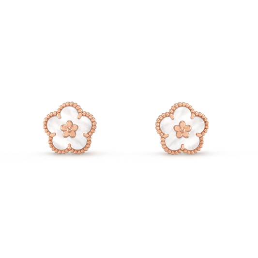 [LuckyStar]LUCKY ROSA GOLD WEISSE MOP OHRRINGE 