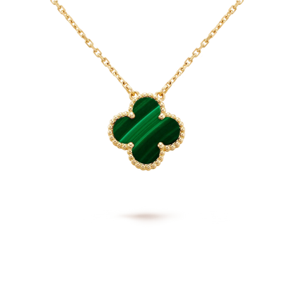[LuckyStar]CLOVER 15MM MALACHIT EINZELNE BLUMENKETTE