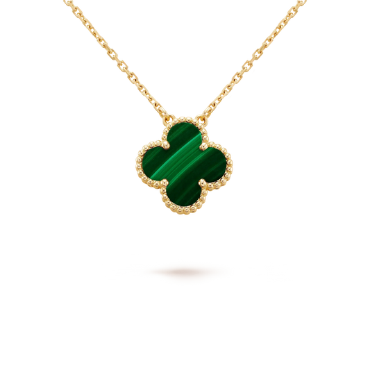 [LuckyStar]CLOVER 15MM MALACHIT EINZELNE BLUMENKETTE