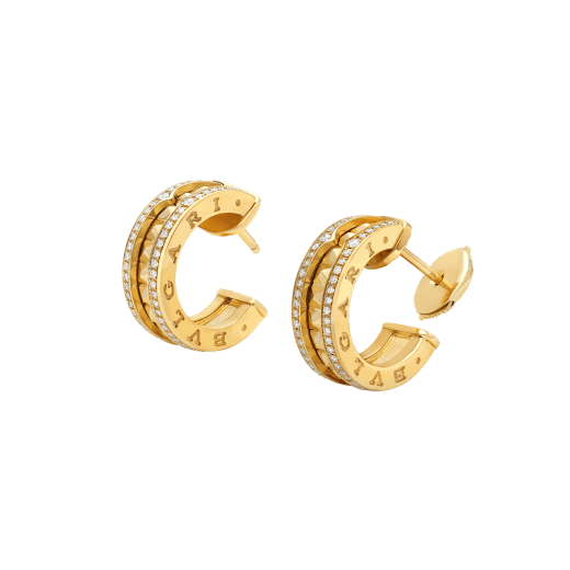 [LuckyStar]ZERO 1 ROCK GOLD OHRRINGE MIT SPIRALE UND DIAMANTEN