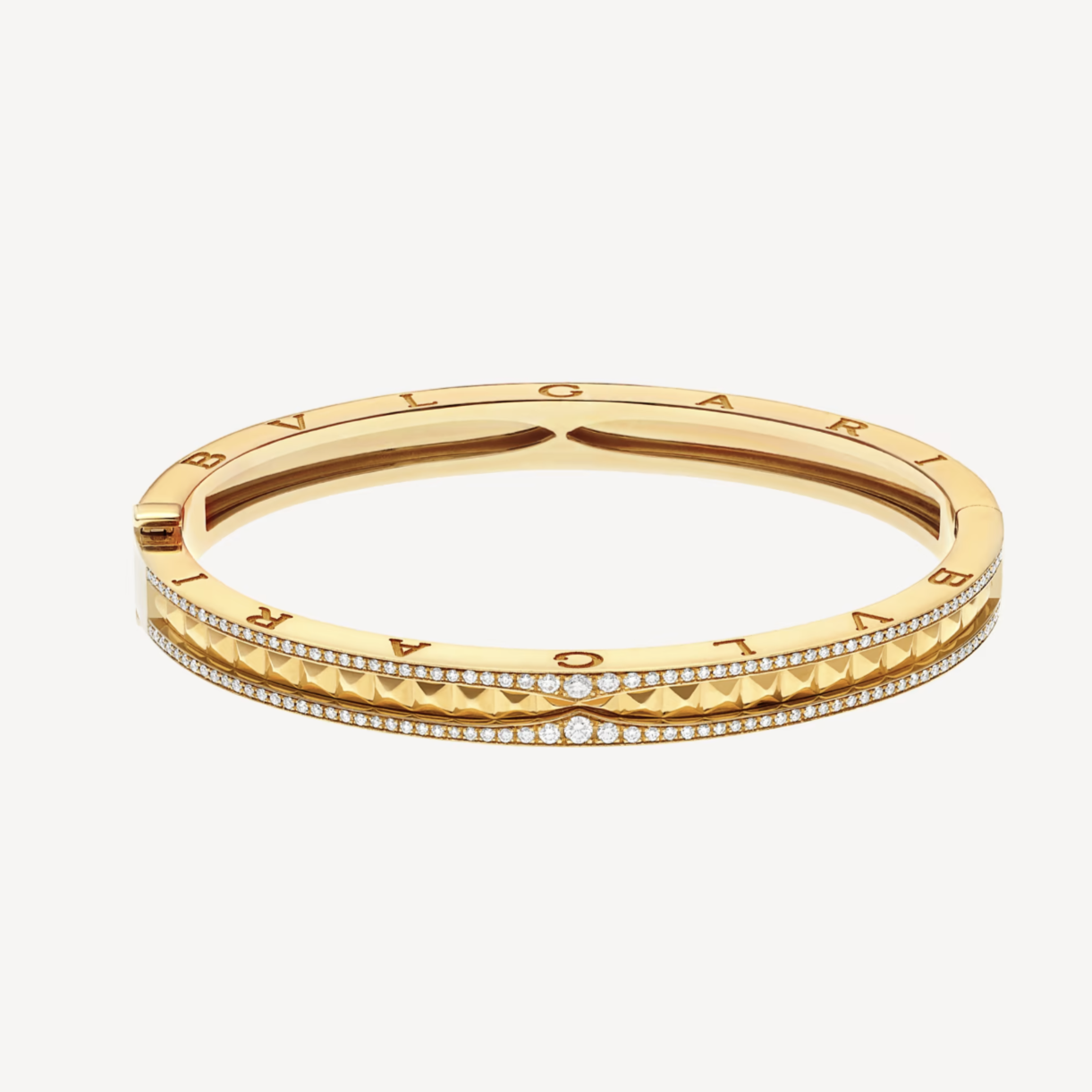 [LuckyStar]ZERO 1 SPIRAL UND PAVED DIAMANTEN GOLDARMBAND