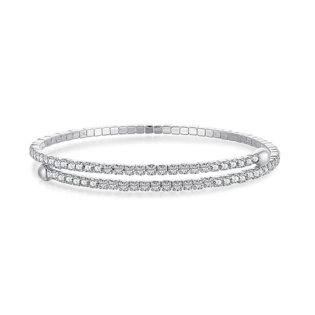 [LuckyStar]Row of Diamonds Round Fashion Bracelet