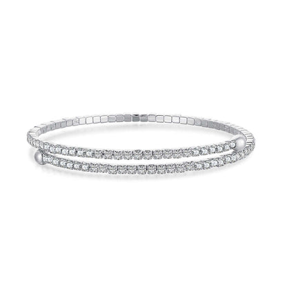 [LuckyStar]Row of Diamonds Round Fashion Bracelet