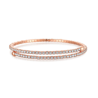 [LuckyStar]Row of Diamonds Round Fashion Bracelet