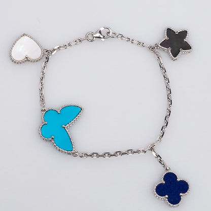 [LuckyStar]LUCKY SPRING SILBERARMBAND 4 MOTIV