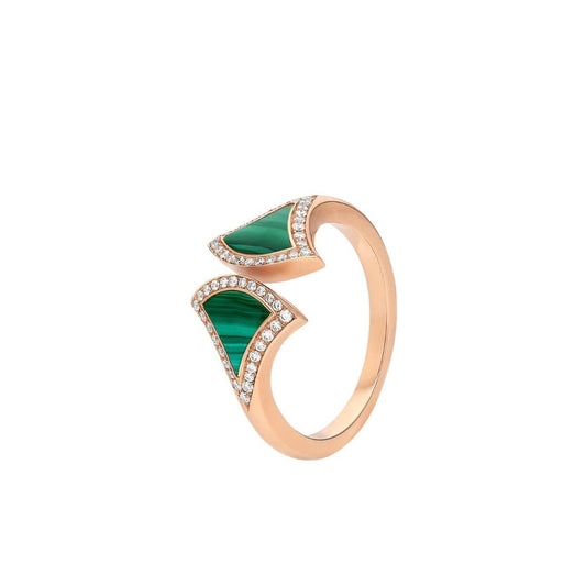 [LuckyStar] OFFENER RING MIT DREAM-MALACHIT-DIAMANT