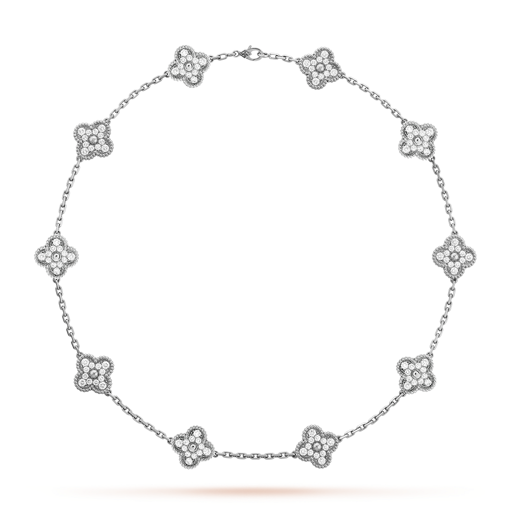 [LuckyStar]CLOVER 10 MOTIFS DIAMOND NECKLACE