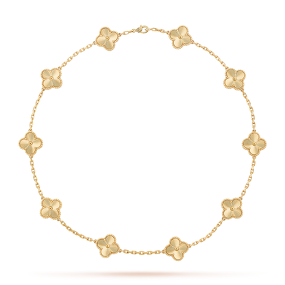 [LuckyStar]CLOVER 10 MOTIFS LASER NECKLACE