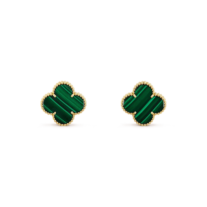 [LuckyStar]CLOVER MINI 9,5MM MALACHIT OHRRINGE