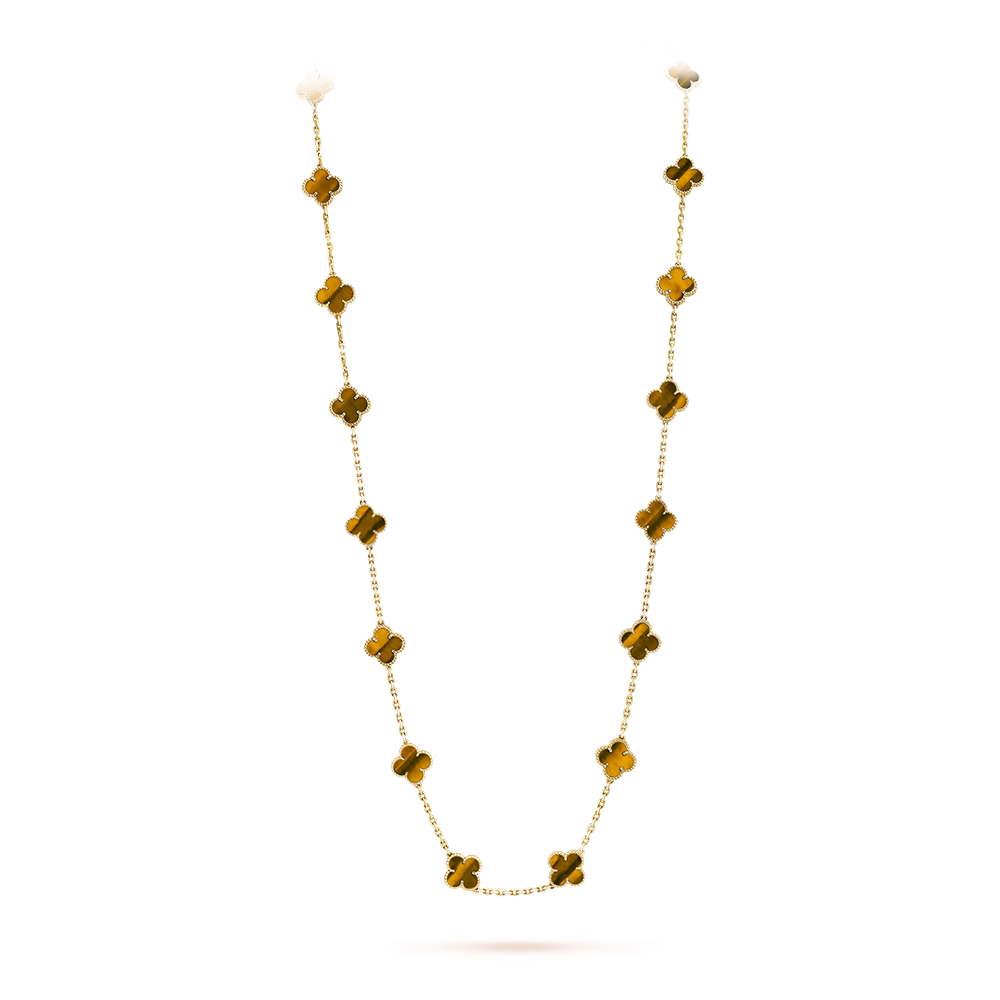 [LuckyStar]CLOVER 20 MOTIFS TIGER EYE ROSE GOLD