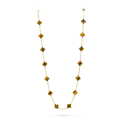 [LuckyStar]CLOVER 20 MOTIFS TIGER EYE ROSE GOLD