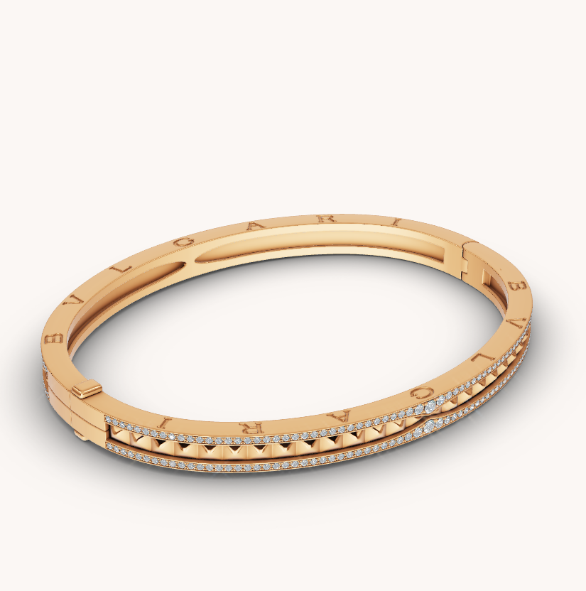 [LuckyStar]ZERO 1 SPIRAL UND PAVED DIAMANTEN GOLDARMBAND