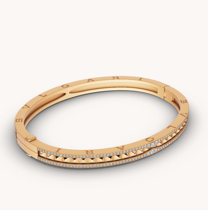 [LuckyStar]ZERO 1 SPIRAL UND PAVED DIAMANTEN GOLDARMBAND