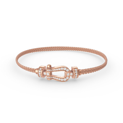 [LuckyStar]FORCE KLEINES HUFEISEN-DIAMANTKETTEN-SEILARMBAND