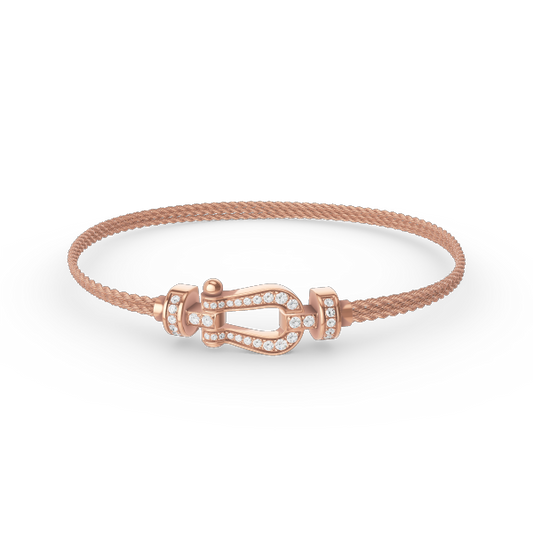[LuckyStar]FORCE KLEINES HUFEISEN-DIAMANTKETTEN-SEILARMBAND