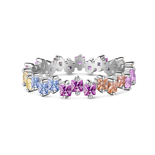 [LuckyStar]Mixed Colorful Square Staggered Rings