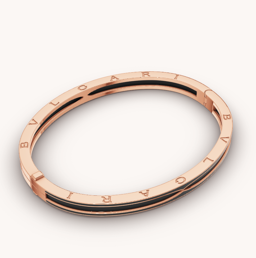 [LuckyStar]ZERO 1 ROSA GOLD MIT MATTSCHWARZEM KERAMIKARMBAND