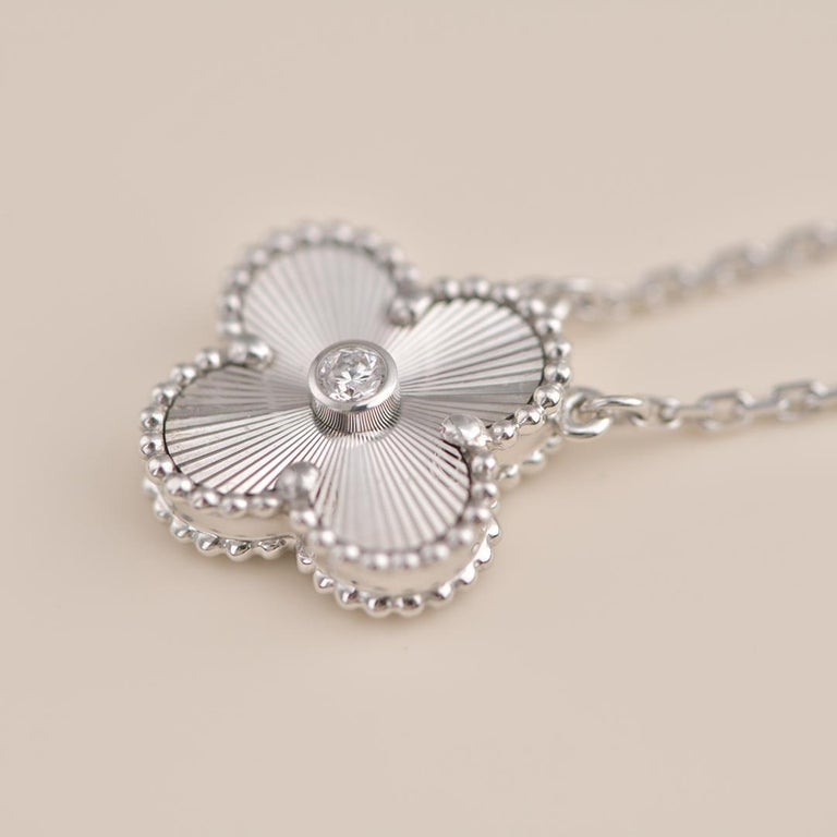 [LuckyStar]CLOVER 15MM DIAMANT LASER HALSKETTE SILBER