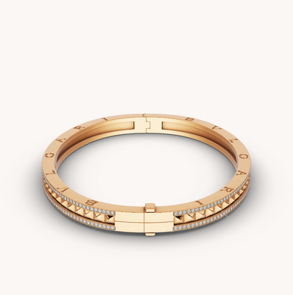 [LuckyStar]ZERO 1 SPIRAL UND PAVED DIAMANTEN GOLDARMBAND