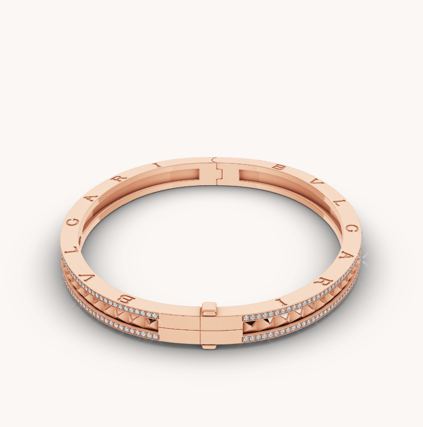 [LuckyStar]ZERO 1 SPIRAL- UND DIAMANT-ARMBAND AUS ROTGOLD