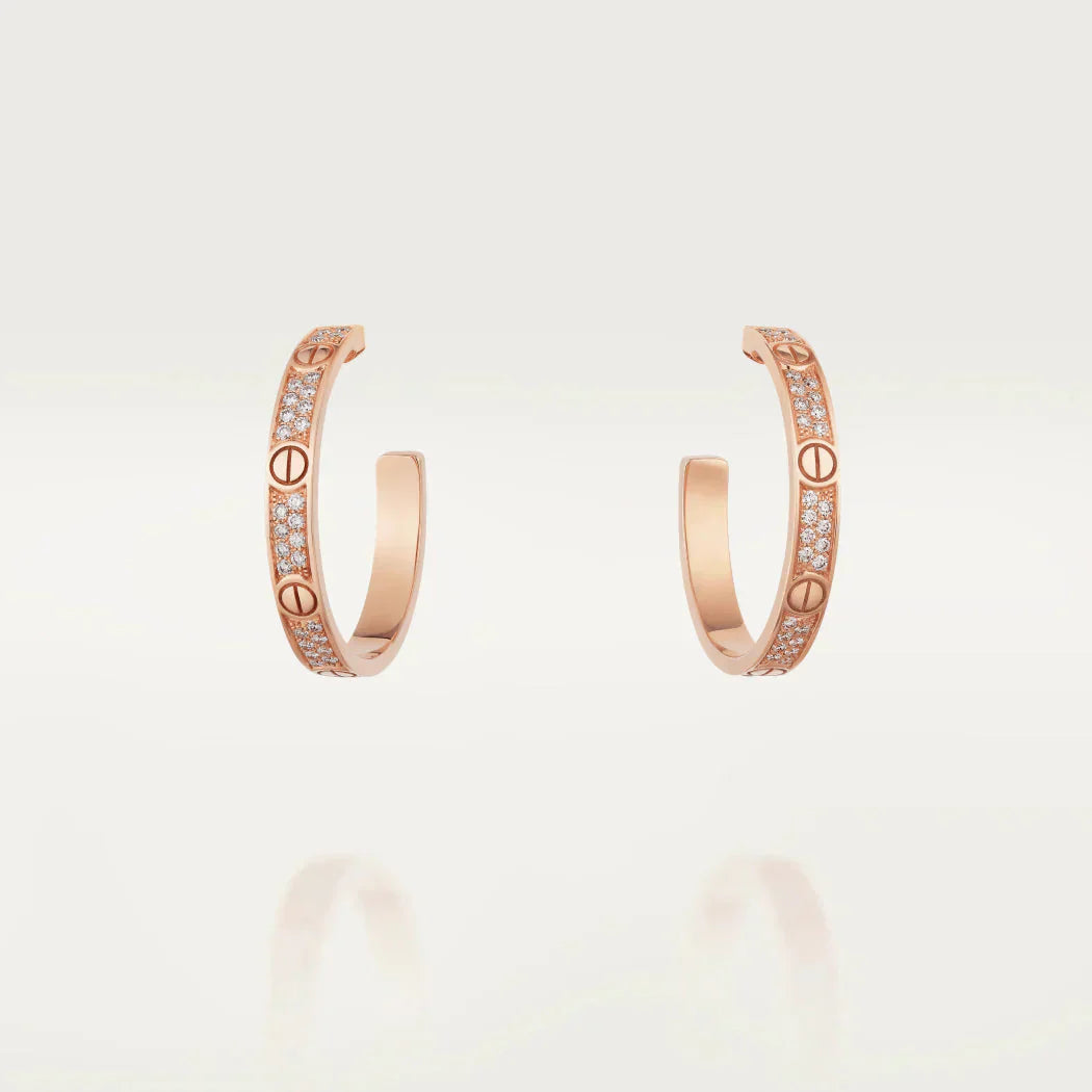 [LuckyStar]LOVE DIAMANT-KREOLEN AUS ROTGOLD