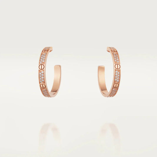 [LuckyStar]LOVE DIAMANT-KREOLEN AUS ROTGOLD