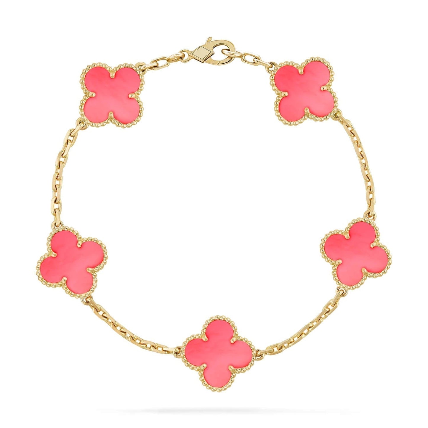 [LuckyStar]CLOVER 5 ROSA MOP-ARMBAND