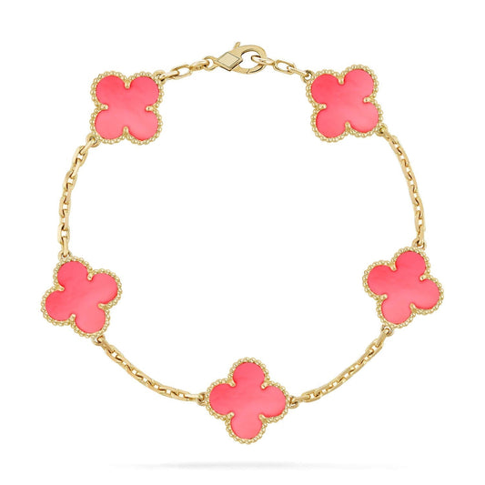 [LuckyStar]CLOVER 5 ROSA MOP-ARMBAND