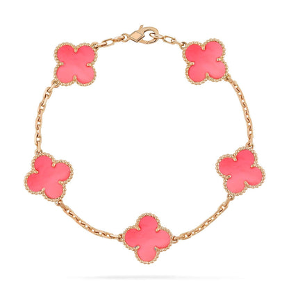 [LuckyStar]CLOVER 5 ROSA MOP-ARMBAND