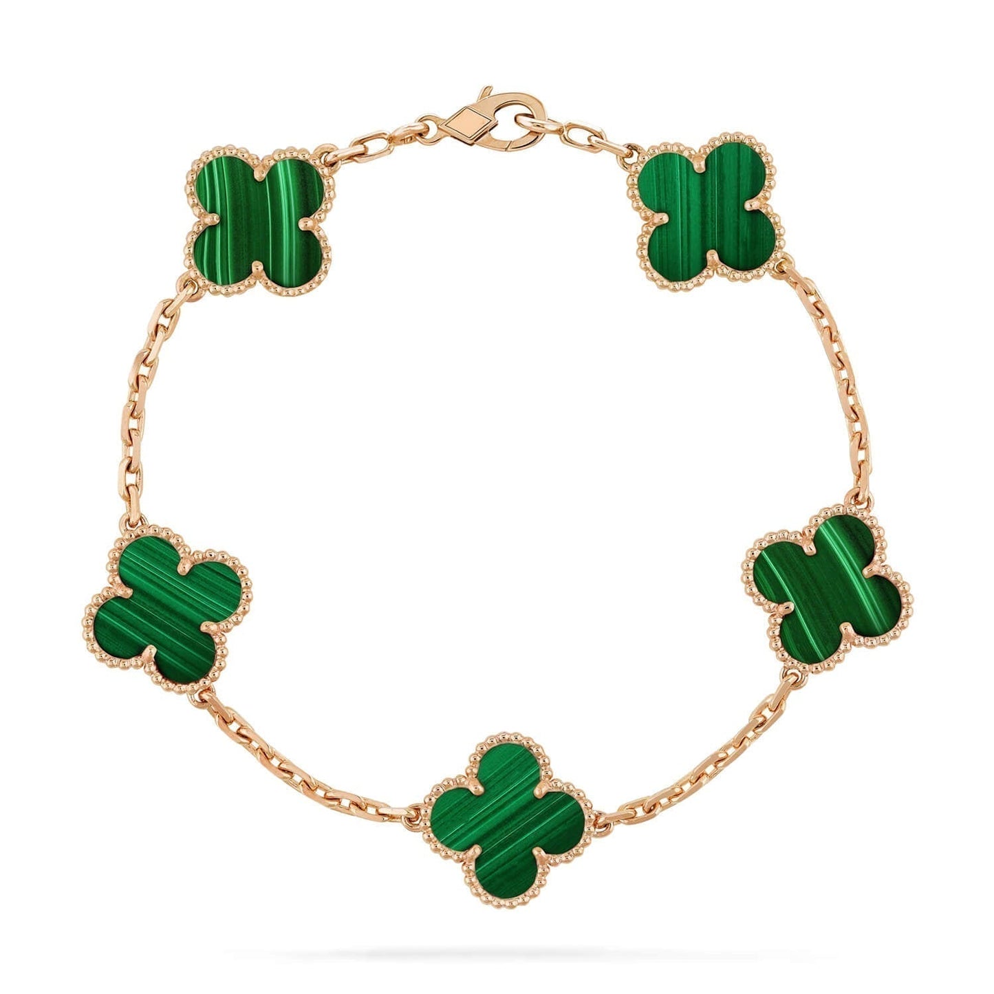 [LuckyStar]CLOVER 5 MOTIVE MALACHIT ARMBAND 