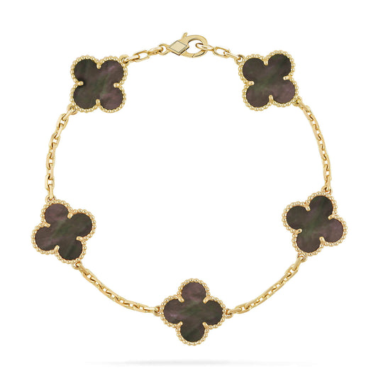 [LuckyStar]CLOVER 5 MOTIV GRAU MOP ARMBAND