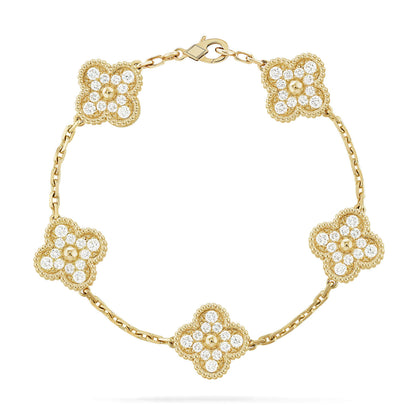 [LuckyStar]CLOVER 5 MOTIVE VOLLDIAMANTARMBAND