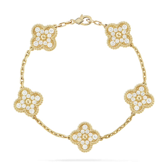 [LuckyStar]CLOVER 5 MOTIVE VOLLDIAMANTARMBAND