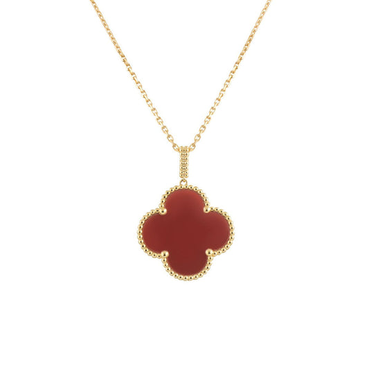 [LuckyStar]CLOVER 25MM HALSKETTE GOLD KARNEOL