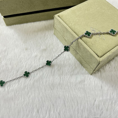 [LuckyStar]CLOVER 6 MOTIF MALACHITE BRACELET