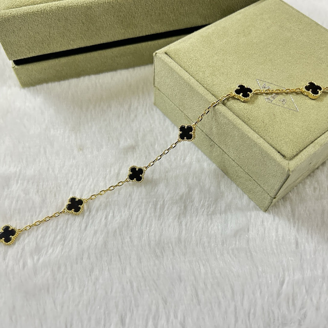 [LuckyStar]CLOVER 6 MOTIF  ONYXS BRACELET