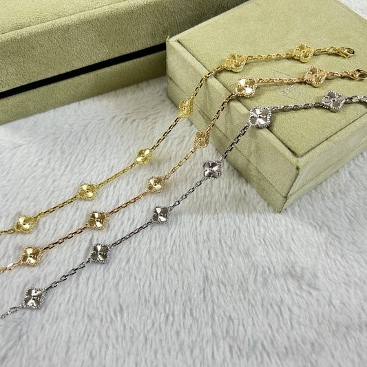 [LuckyStar]CLOVER 6 MOTIF DIAMOND BRACELET