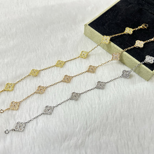 [LuckyStar]CLOVER 6 MOTIF DIAMOND BRACELET