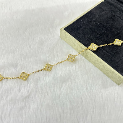 [LuckyStar]CLOVER 6 MOTIF DIAMOND BRACELET