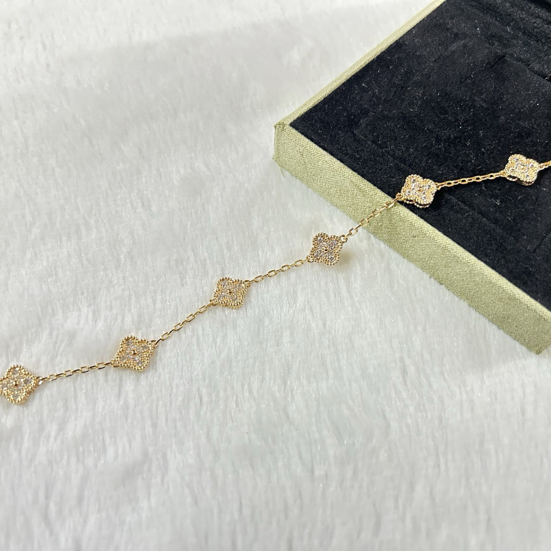 [LuckyStar]CLOVER 6 MOTIF DIAMOND BRACELET