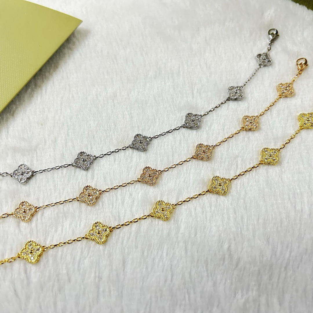 [LuckyStar]CLOVER 6 MOTIF DIAMOND BRACELET