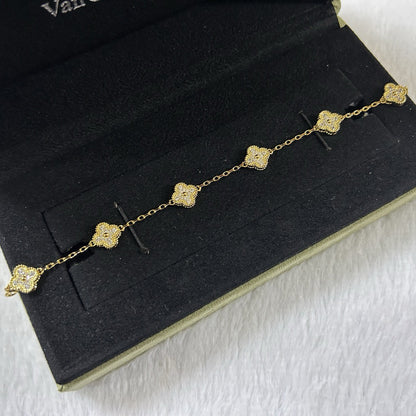 [LuckyStar]CLOVER 6 MOTIF DIAMOND BRACELET