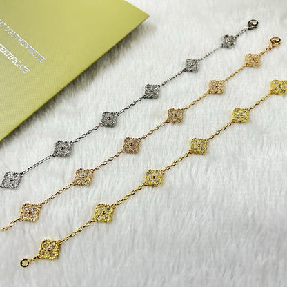 [LuckyStar]CLOVER 6 MOTIF DIAMOND BRACELET