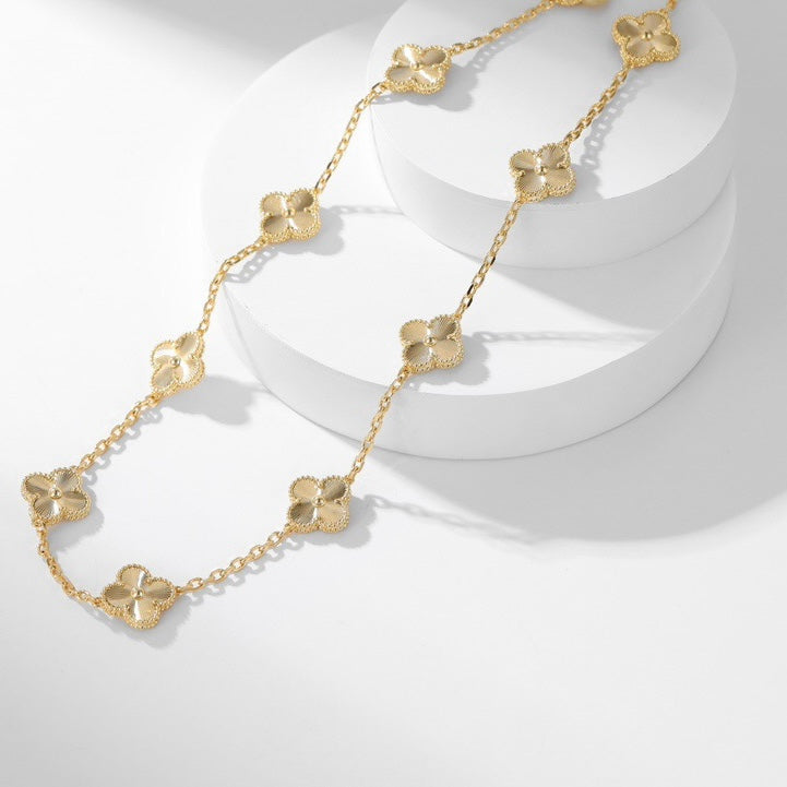[LuckyStar]CLOVER 10 MOTIFS LASER NECKLACE